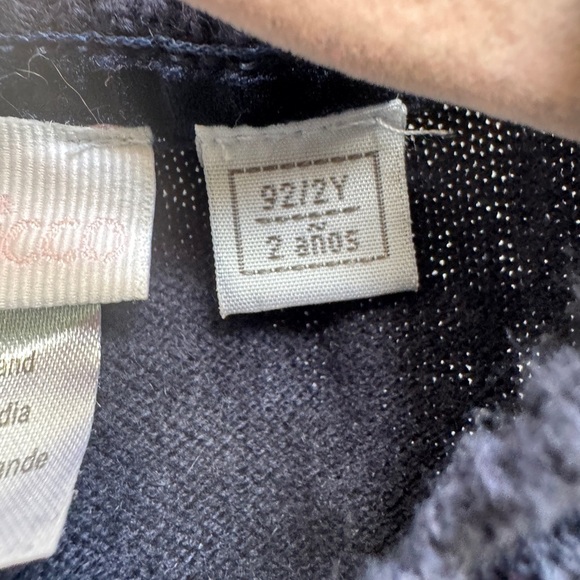 My First Chicco 2T Girls Blue Cable Knit Sweater Cardigan with Ribbed Trim - Picture 5 of 6